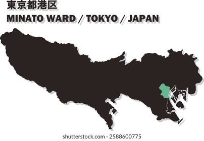 Vector Map of CHIYODA WARD , TOKYO , JAPAN