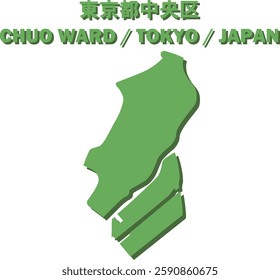 Vector Map of CHUO WARD , TOKYO , JAPAN