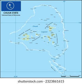 Vektorplan des Staates Chuuk, Föderierte Staaten von Mikronesien