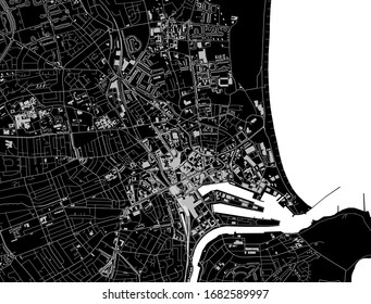 vector map of the city of Aberdeen, Scotland, UK