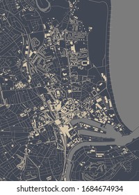 mapa vectorial de la ciudad de Aberdeen, Escocia, Reino Unido