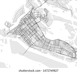 vector map of the city of Abu Dhabi, United Arab Emirates (UAE), Emirate of Abu Dhabi