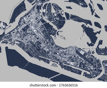 vector map of the city of Abu Dhabi, United Arab Emirates, UAE, Emirate of Abu Dhabi
