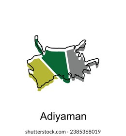 mapa vectorial ciudad de Adiyaman contorno moderno, ilustración de alto detalle plantilla de diseño del vector
