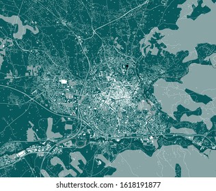 vector map of the city of Aix-en-Provence, Bouches-du-Rhone, Provence-Alpes-Cote dAzur France