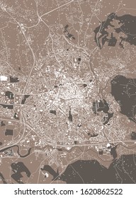 vector map of the city of Aix-en-Provence, Bouches-du-Rhone, Provence-Alpes-Cote dAzur France