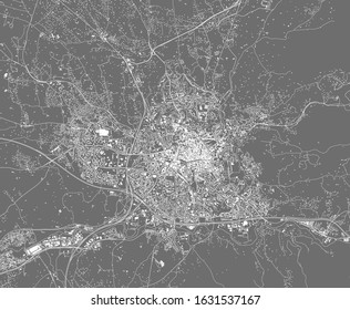 vector map of the city of Aix-en-Provence, Bouches-du-Rhone, Provence-Alpes-Cote dAzur France