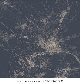 vector map of the city of Aix-en-Provence, Bouches-du-Rhone, Provence-Alpes-Cote dAzur France