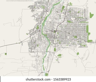 vector map of the city of Albuquerque, USA