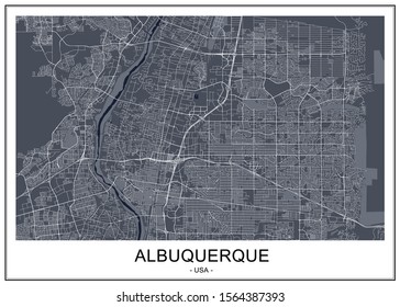vector map of the city of Albuquerque, USA