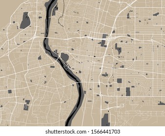 vector map of the city of Albuquerque, USA