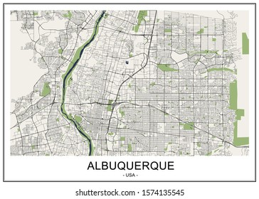vector map of the city of Albuquerque, USA