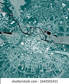 vector map of the city of Amiens, Somme, Hauts-de-France, France