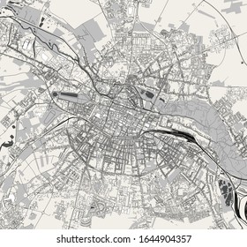 vector map of the city of Amiens, Somme, Hauts-de-France, France