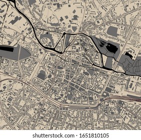 vector map of the city of Amiens, Somme, Hauts-de-France, France