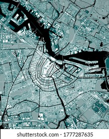 vector map of the city of Amsterdam, Netherlands