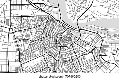 vector map of the city of Amsterdam, Netherlands