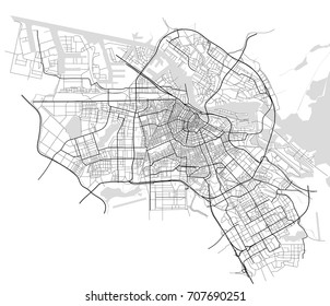 vector map of the city of Amsterdam, Netherlands