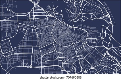 vector map of the city of Amsterdam, Netherlands