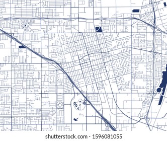 vector map of the city of Anaheim, California, United States America