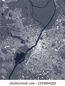 vector map of the city of Angers, Maine-et-Loire, Pays de la Loire, France