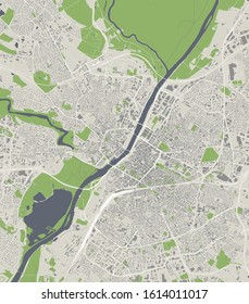 vector map of the city of Angers, Maine-et-Loire, Pays de la Loire, France