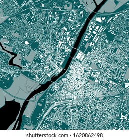 vector map of the city of Angers, Maine-et-Loire, Pays de la Loire, France