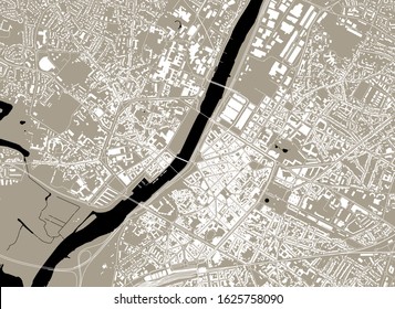 vector map of the city of Angers, Maine-et-Loire, Pays de la Loire, France