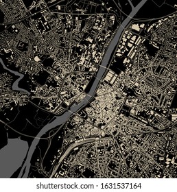 vector map of the city of Angers, Maine-et-Loire, Pays de la Loire, France