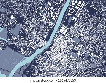 vector map of the city of Angers, Maine-et-Loire, Pays de la Loire, France