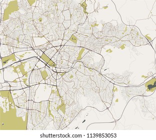 vector map of the city of Ankara, Turkey
