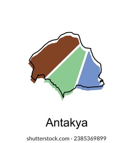 vector Map City of Antakya modern outline, High detailed illustration vector Design Template