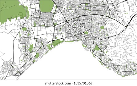 vector map of the city of Antalya, Turkey