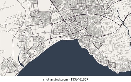 vector map of the city of Antalya, Turkey