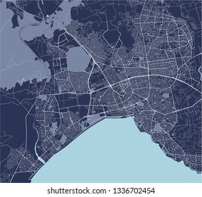 vector map of the city of Antalya, Turkey