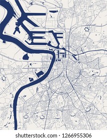 vector map of the city of Antwerp, Belgium