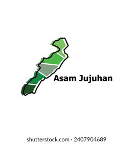 vector map City of Asam Jujuhan, element graphic illustration template design