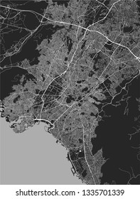 vector map of the city of Athens, Attica, Greece, Europe