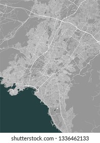 vector map of the city of Athens, Attica, Greece, Europe