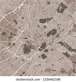 vector map of the city of Athens, Attica, Greece, Europe