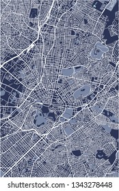 vector map of the city of Athens, Attica, Greece, Europe