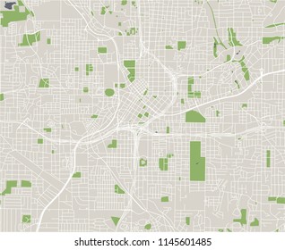 vector map of the city of Atlanta, USA