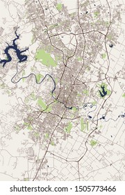 vector map of the city of Austin, Texas, USA