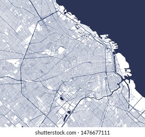 vector map of the city of Autonomous City of Buenos Aires, Argentina, South America