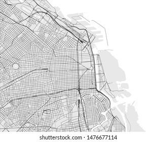 vector map of the city of Autonomous City of Buenos Aires, Argentina, South America