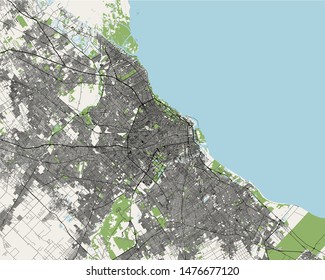 vector map of the city of Autonomous City of Buenos Aires, Argentina, South America