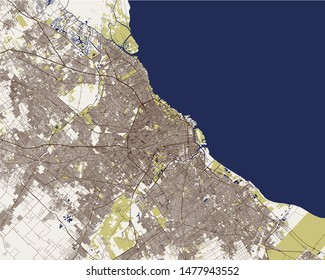 vector map of the city of Autonomous City of Buenos Aires, Argentina, South America