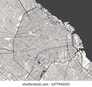 vector map of the city of Autonomous City of Buenos Aires, Argentina, South America