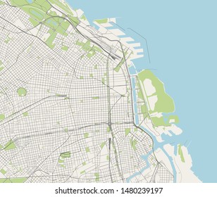 vector map of the city of Autonomous City of Buenos Aires, Argentina, South America