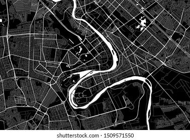 vector map of the city of Baghdad, Iraq